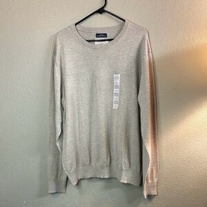 New St. John's Bay Sweater Men’s Tan Crew Neck Classic Knit Super Soft Size XL